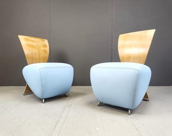 Pair of Bobo Lounge chairs by Dietmar Scharping for Dauphin, 2000s - vintage design lounge chairs