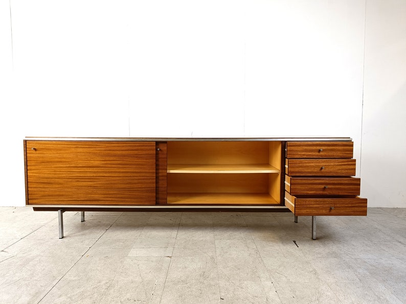 Vintage dressoir van Pieter De Bruyne voor AL Meubel, jaren 60 modern dressoir uit het midden van de eeuw belgisch design dressoir afbeelding 9