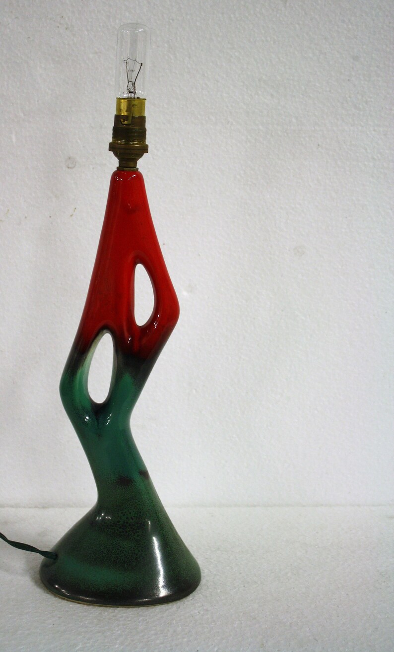 contemporary table lamp 1960s sculptural table lamp mid century modern table lamp Unusual ceramic table lamp