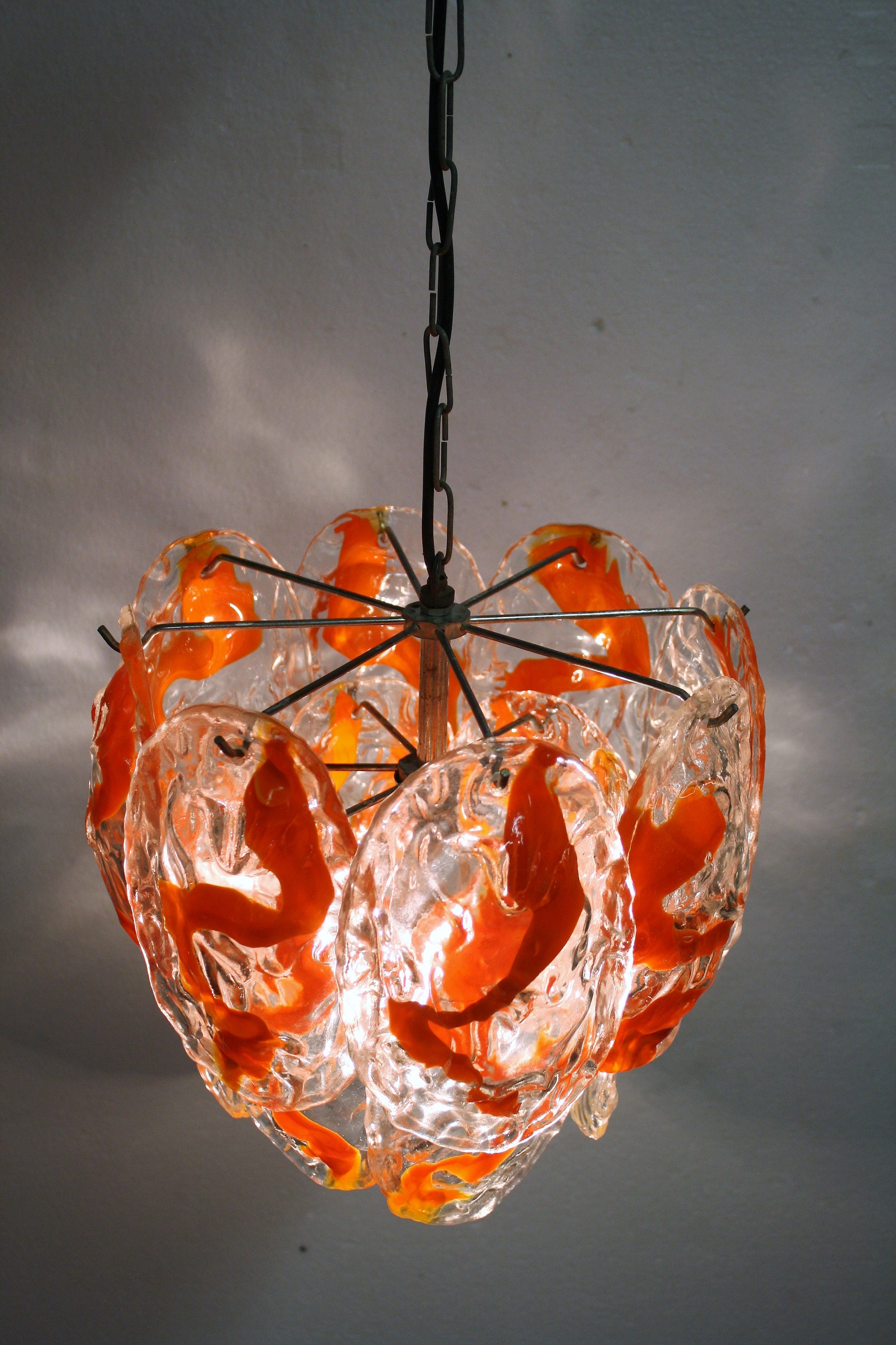 Orange glass chandelier deals
