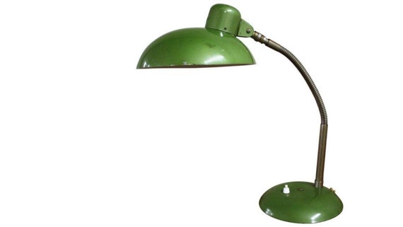 Green Vintage Industrial Bauhaus Desk Lamp By Sis Germany Etsy