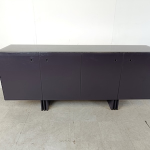 Vintage dark blue sideboard, 1980s - vintage marble sideboard - design sideboard - vintage sideboard