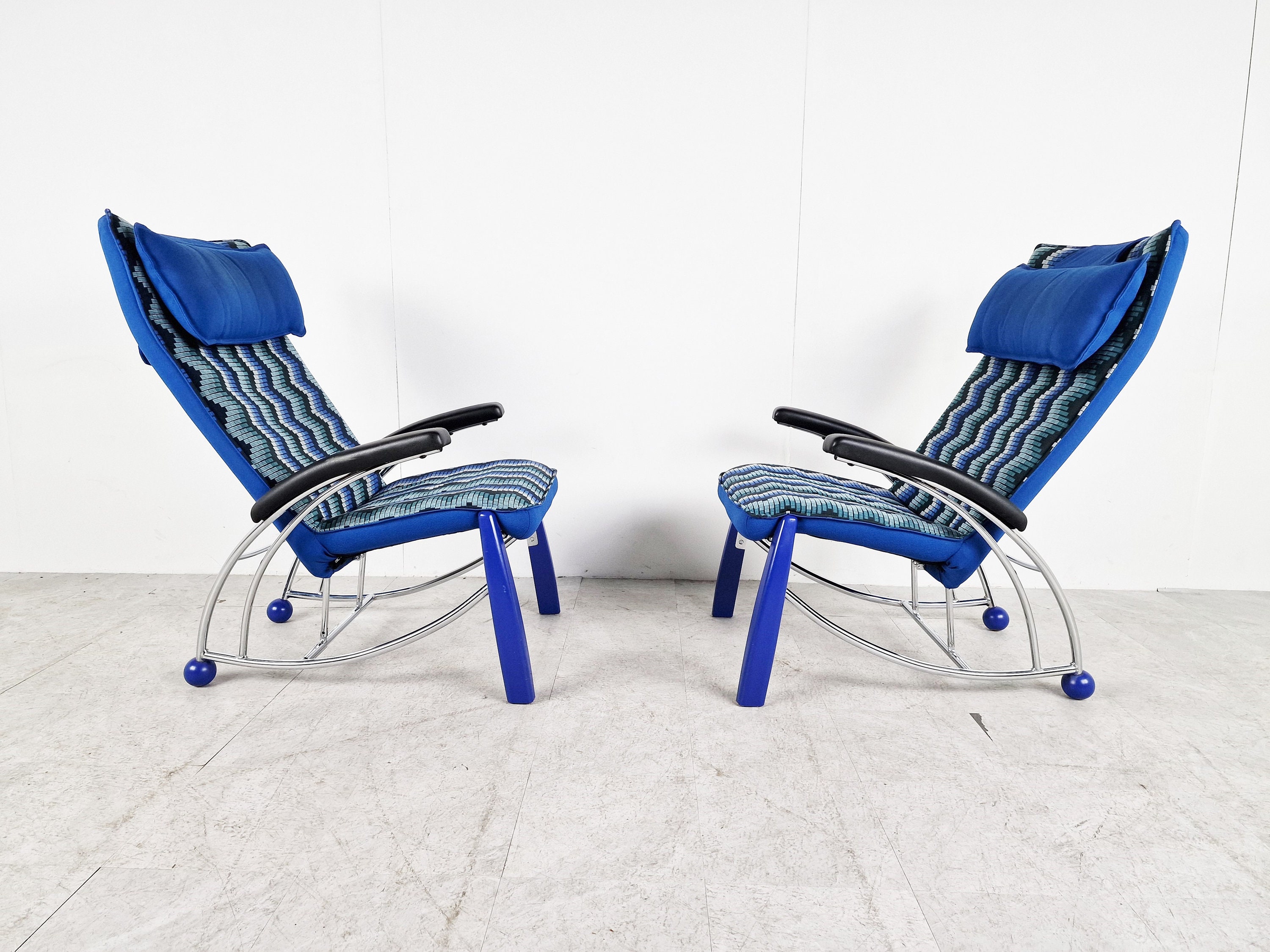 fauteuils Bleu Memphis