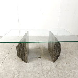 Vintage granite coffee table, 1980s - vintage coffee table - large stone coffee table