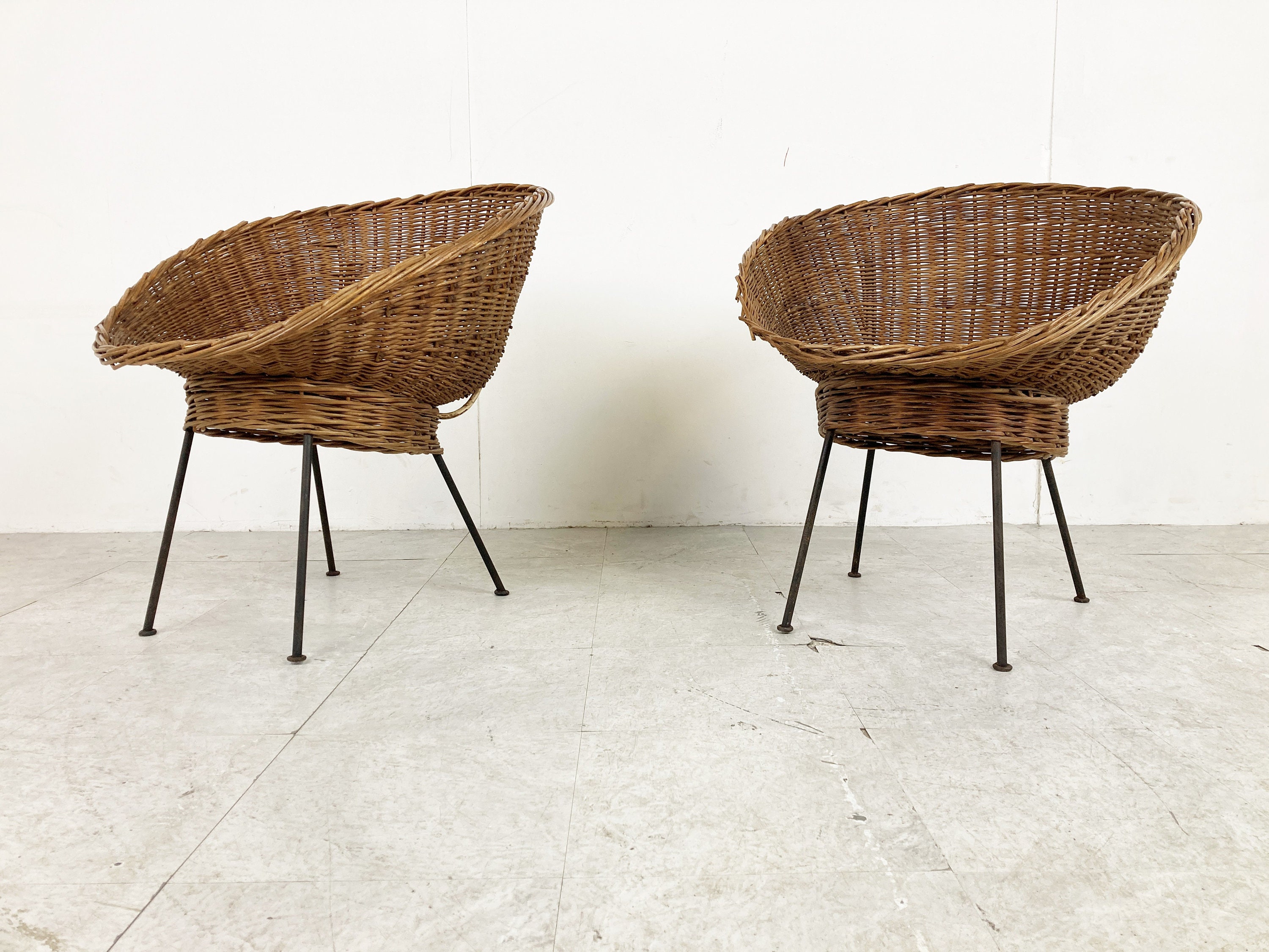 ラウンジチェア ミッドセンチュリー ラタン 椅子 USED 籐 vintage ⁄ 籐