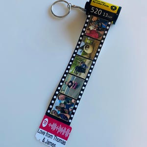 Personalised Photo Film Reel Keyring | Custom Photo & Song Message ...