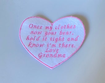 Personalised heart Felt memory patch