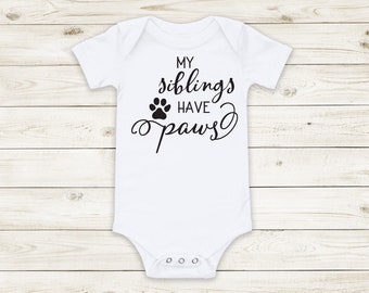 Baby vest, my siblings have paws