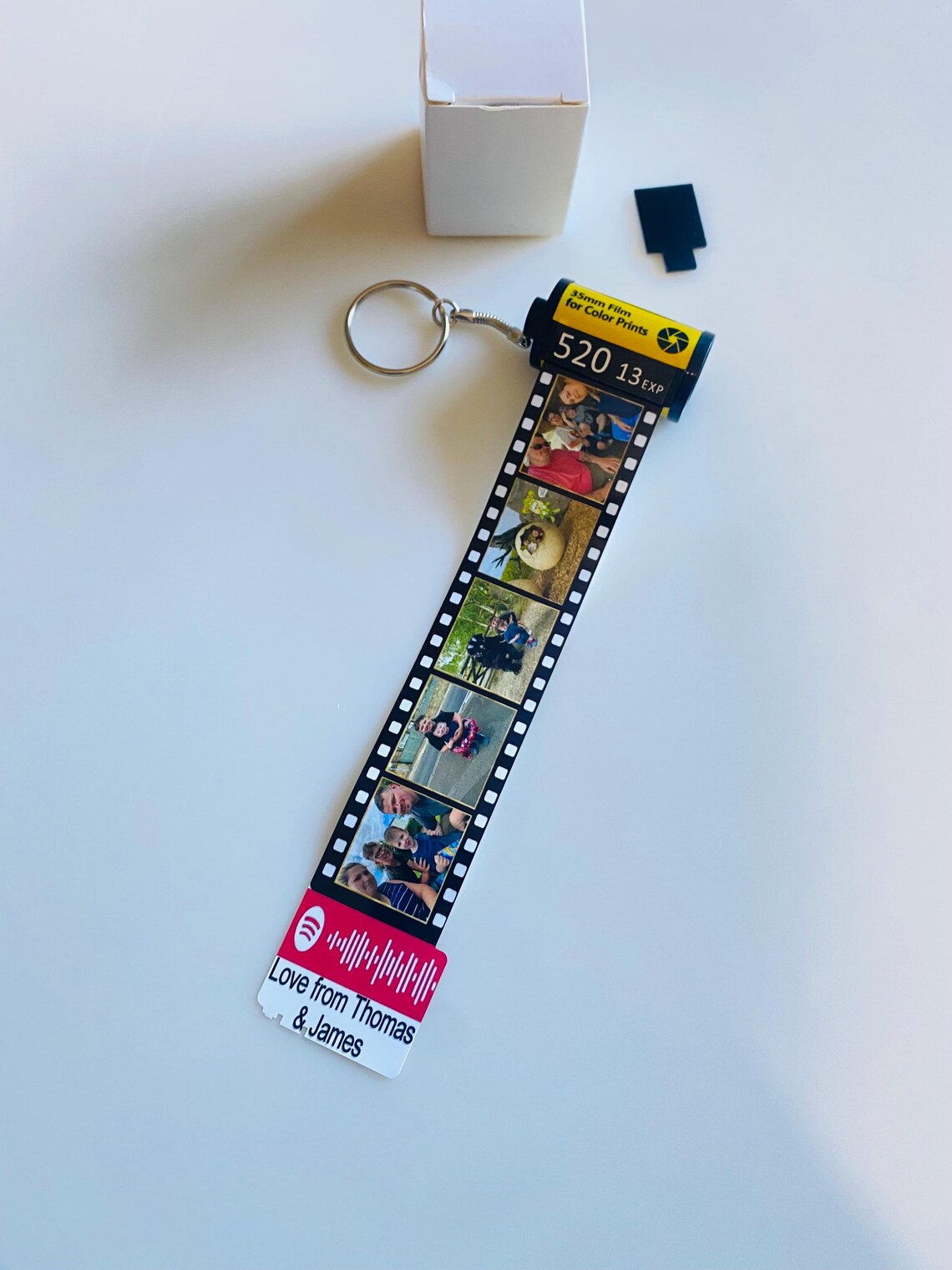 Personalised Photo Film Reel Keyring | Custom Photo & Song Message ...