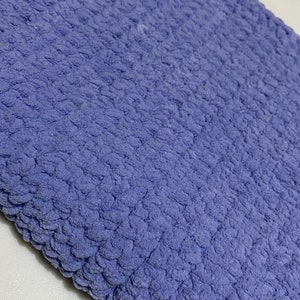 Purple chenille baby blanket, hand crocheted, pram blanket, bernat baby blanket image 2