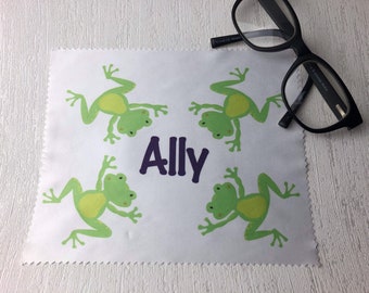 Personalised Frog lens cloth