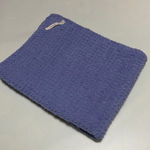 Purple chenille baby blanket, hand crocheted, pram blanket, bernat baby blanket image 1