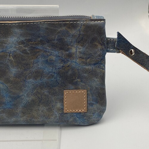 Blue Luxury Leather Wristlet Purse | Leather Handbag | Iphone Wristlet | Mother Day shops Gift | Smartphone Purse