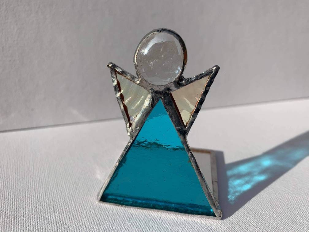Stained Glass Angel Tea Light Holder Etsy UK