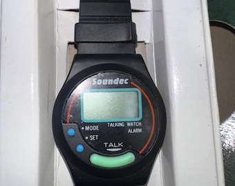 90’s unisex Talking wrist Watch new old stock mint condition Spanish