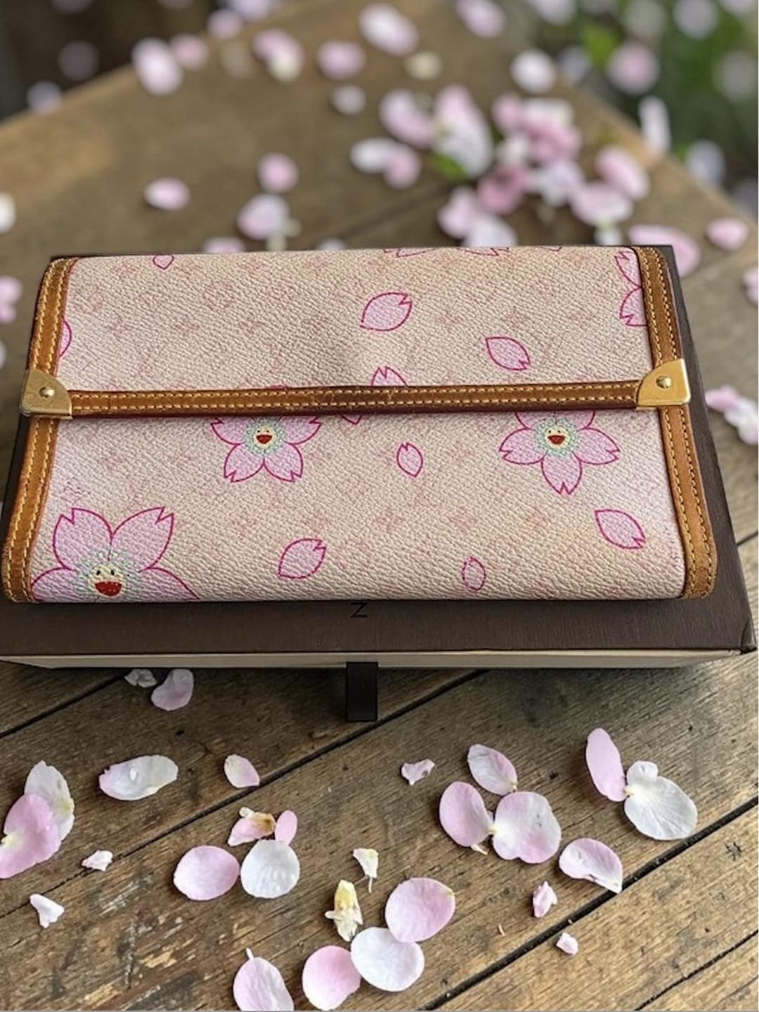 LOUIS VUITTON Wallet Cherry Blossom International Wallet Murakami