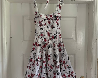 Floral pin up rockabilly dress size 8 Uk 36 EU S