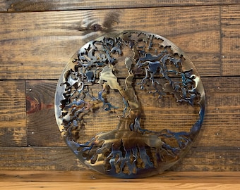Metalen muurkunst levensboom
