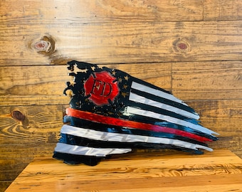 FD Battle Flag, Firefighter Flag, Red line Battle Flag