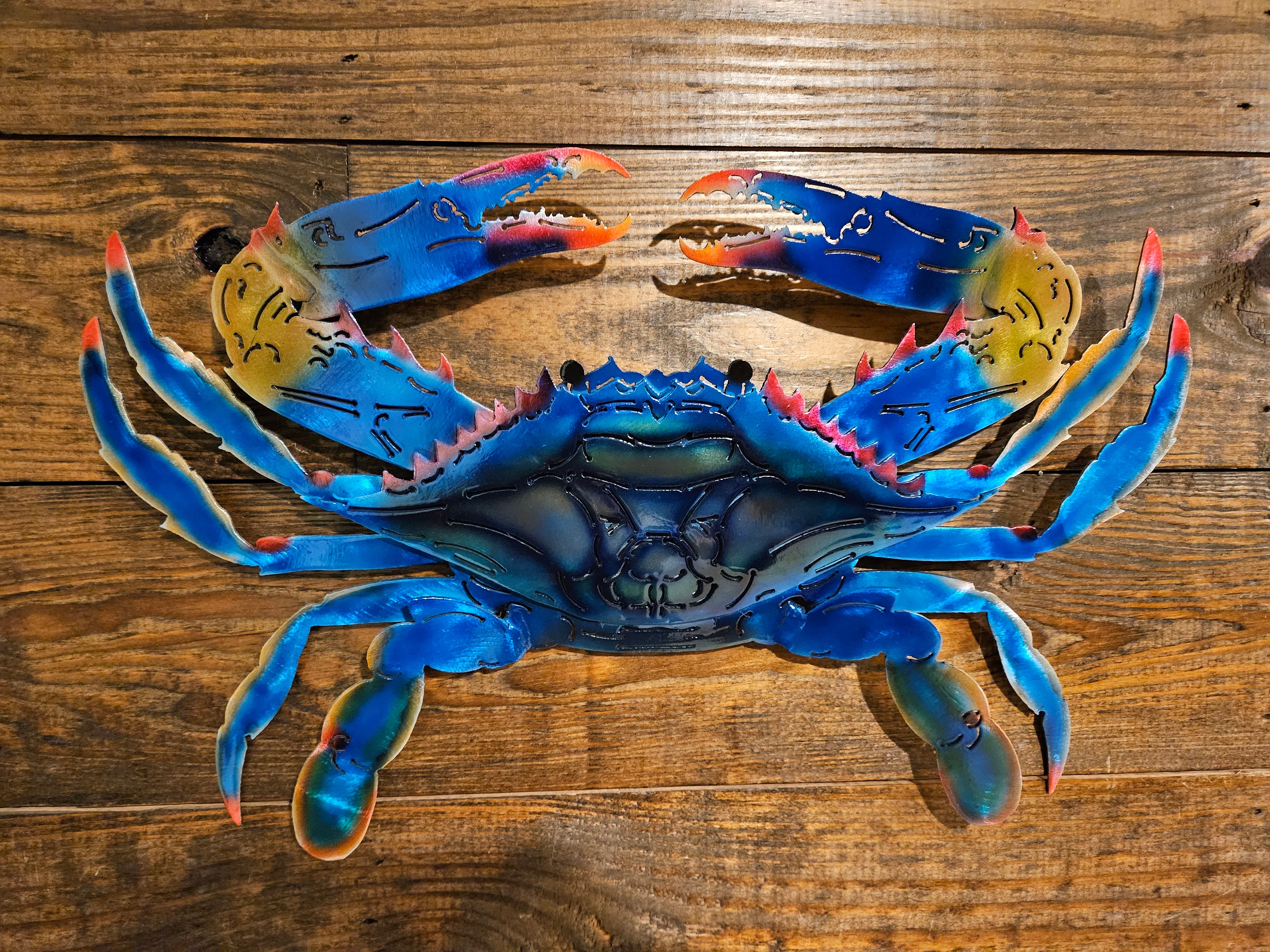 BLOB CORNICI 壁掛け 壁画 「海ブルー」イタリア製 Blue Crab, Coastal Wall Decor, Aluminum Wall Decor, Beach House