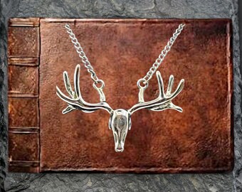 Majestic Stag Antler Skull Necklace – Regal Forest Spirit Pendant – Storied Nature Jewelry – ShineAgainStudio