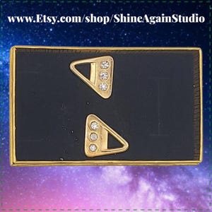 Foster and Bailey Geometric Cuff Links with Rhinestones – Mid-Century Style Heirloom