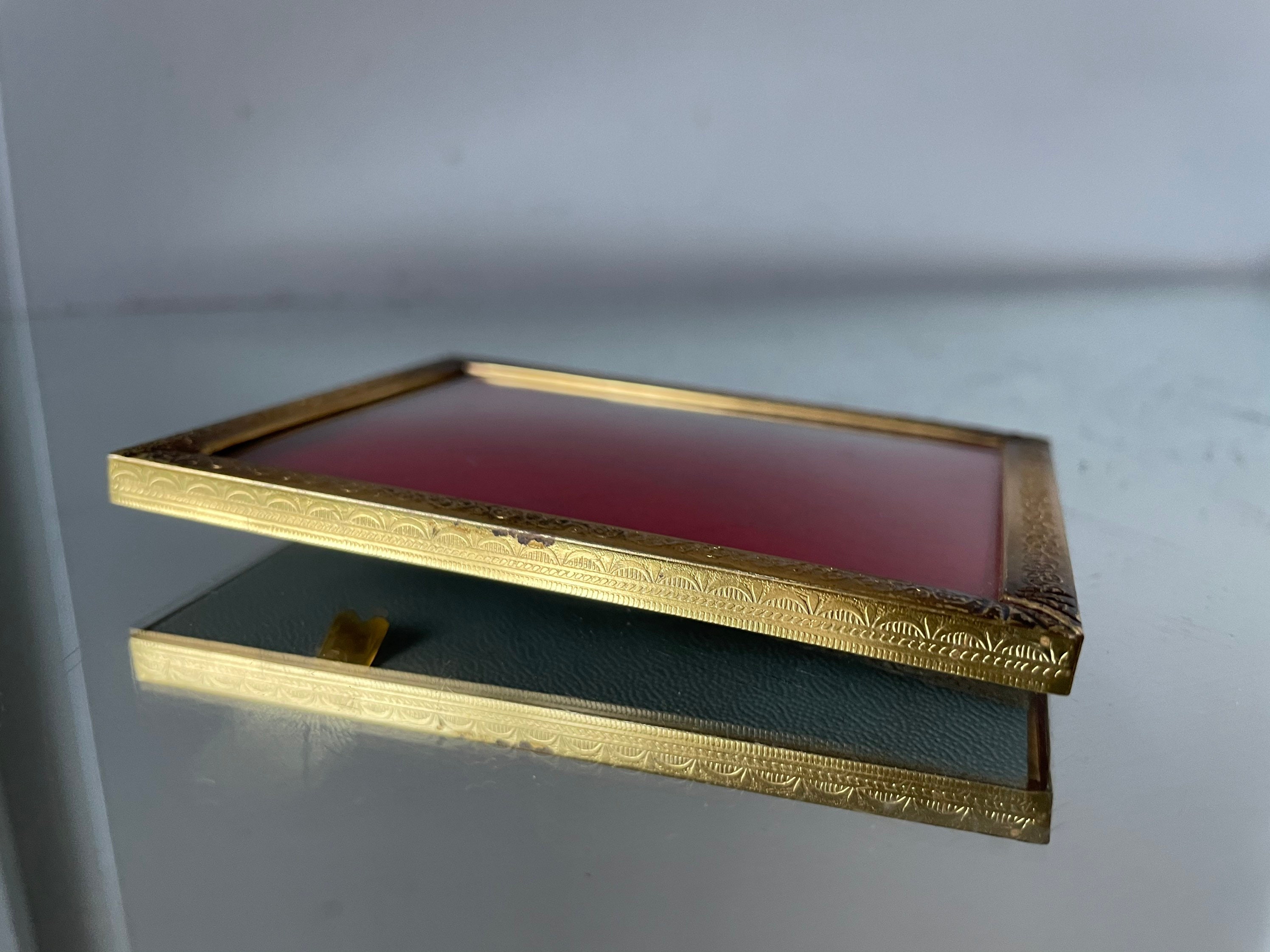 Vintage Gold Colored Metal Picture Frame Small Size Convex Glass - Etsy
