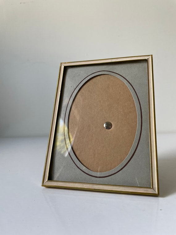 Vintage Gold & white colored Metal Picture Frame Small size Frames Materials Home & Hobby etna