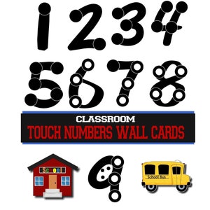 Cartões de parede de contagem de números Touch! Download digital de arquivos PDF e JPG!
