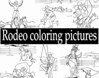 Fun Rodeo coloring pictures! 29 pages pdf. digital download