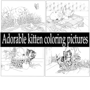 6 adorable kitten coloring pictures pdf. download.