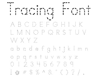 Tracing font perfect for teachers, students, kindergarten, and even preschool! Includes 2 free worksheets! Digital download TTF file.