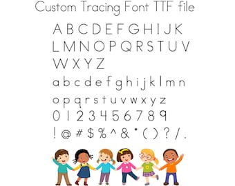 Tracing font perfect for teachers, students, kindergarten, and even preschool! Digital download TTF file.