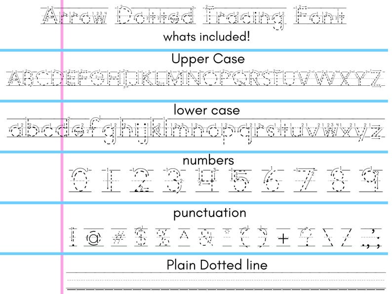 Tracing Font - Teacher Font, Student Fonts, Handwriting Fonts ...