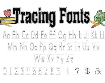 Tracing font fonts. Handwriting Practice fonts TTF. downloadable file. School fonts-teacher font, Handwriting Lines