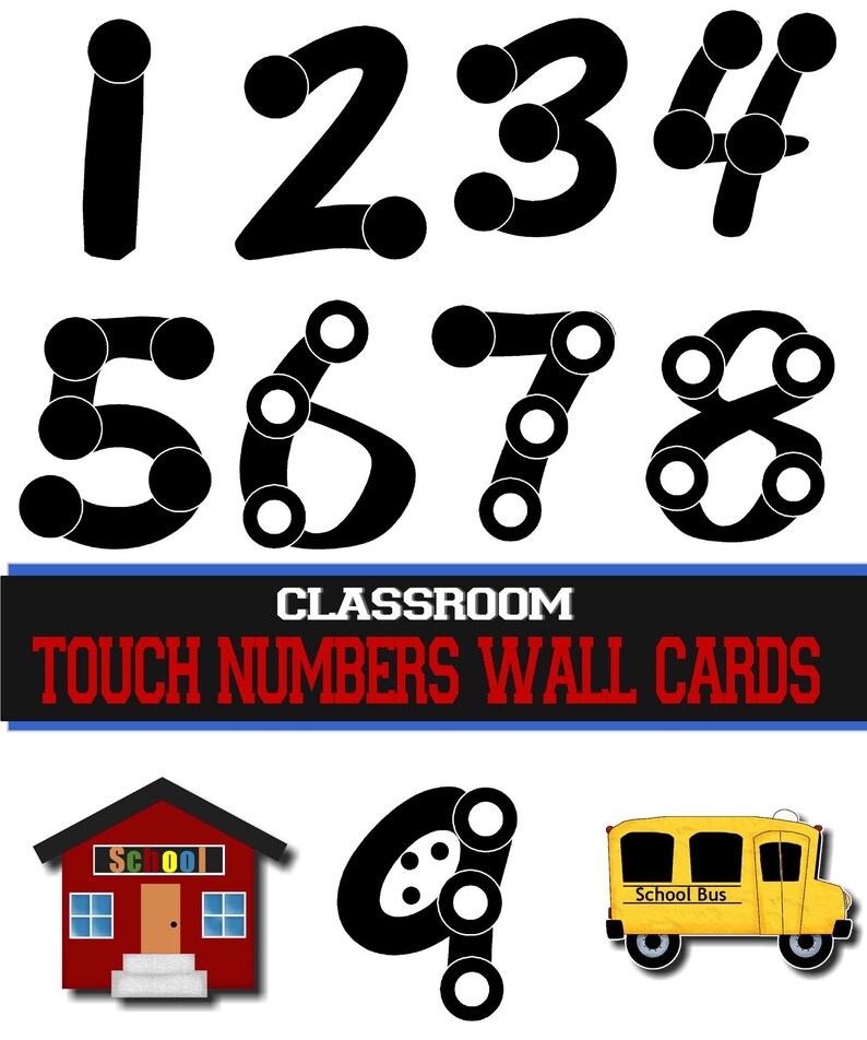 Touch Number Counting Wall Cards! PDF and JPG Files Digital Download ...