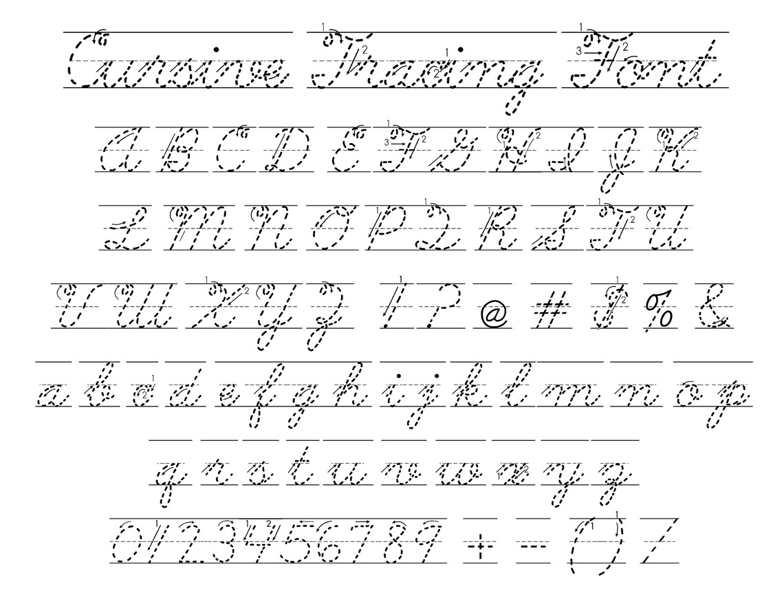 Cursive Tracing Font Teacher Handwriting Practice TTF File Etsy