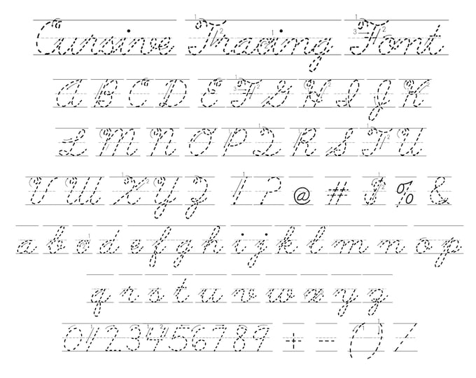 Cursive Tracing Font, Teacher Handwriting Practice (TTF File) - Etsy