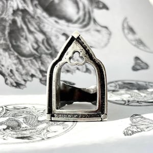 Collinwood Ring / church cathedral gothic window frame handmade in sterling silver