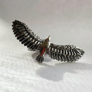 On The Wing Ring eagle falcon bird ring made of sterling silver