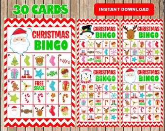 printable 30 christmas bingo cards printable christmas bingo game christmas printable bingo cards instant download - Printable Christmas Bingo Cards printable 30 christmas bingo cards printable christmas bingo game christmas printable bingo cards instant download - Printable Christmas Bingo Cards