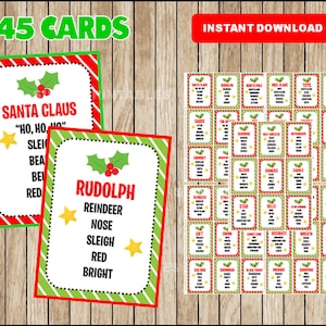 Christmas Taboo - Printable Christmas Game Cards for Taboo - Group Game - Family Game - All Ages - INSTANT DOWNLOAD