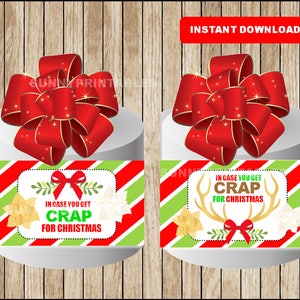 Carta igienica regalo scherzoso - nel caso in cui ti ritrovi con della roba per Natale - etichetta regalo - download immediato