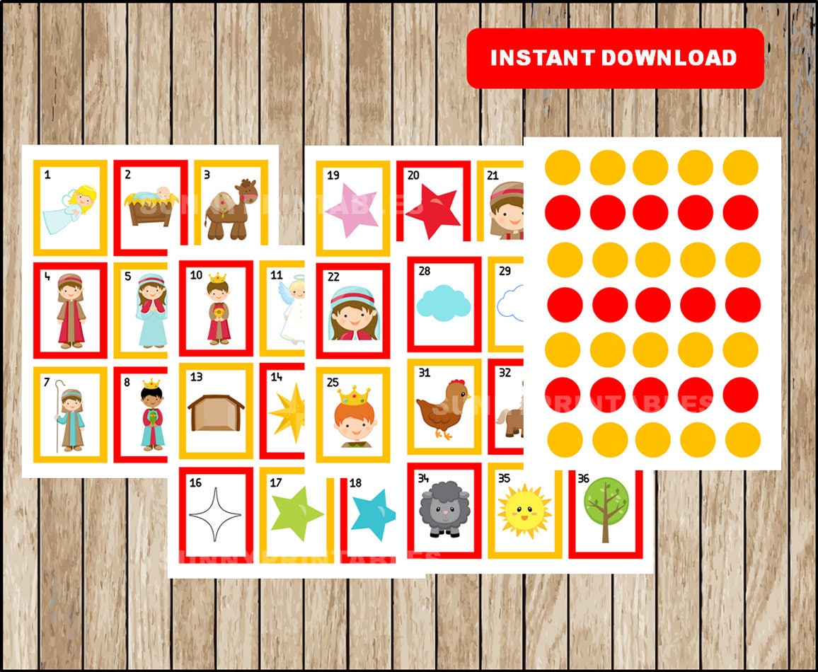 Printable 30 Nativity Christmas Bingo Cards printable Church | Etsy