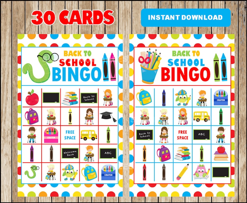 Printable 30 Again in the direction of Faculty Bingo Playing cards; printable To start with Working day of College or university Bingo sport, Clroom printable bingo playing cards instantaneous obtain photo regarding Back to School Bingo Printable identify Printable 30 Again towards College Bingo Playing cards; printable Very first Working day of Higher education Bingo video game, Clroom printable bingo playing cards quick down load