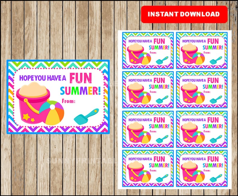 Printable Beach BALL End of School Cards Funny Friend Gift Etsy