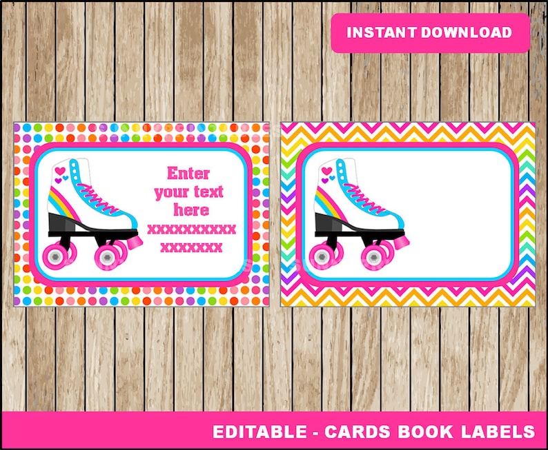 Roller Skate School label name label name tag sticker Etsy