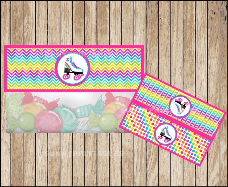 Roller Skate bags toppers printable Roller Skating treat bags Etsy