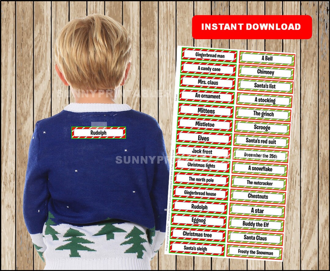 Christmas who am i party game