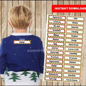 Christmas Who Am I, Party Game Idea, family friendly, group, Printable, Instant Download